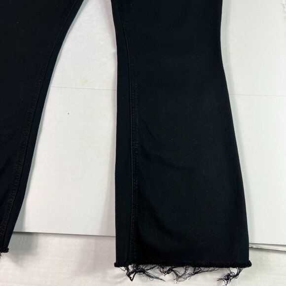 Paige Jean Women 36x28* Claudine High Rise Crop Flare Black Raw Hem Denim Tag 33 - Picture 5 of 16